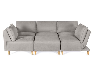 Foto 5 | Foto 5 | Sala De 6 Módulos Makora Morelli Con Memory Foam Color Gris Claro Chenille Respaldo Reclinable De 3 Posiciones