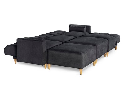 Foto 3 | Foto 3 | Sala De 6 Modúlos Makora Kieran Con Memory Foam Color Negro Chenille Respaldo Reclinable De 3 Posiciones