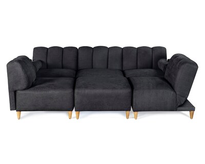 Foto 5 | Foto 5 | Sala De 6 Modúlos Makora Kieran Con Memory Foam Color Negro Chenille Respaldo Reclinable De 3 Posiciones