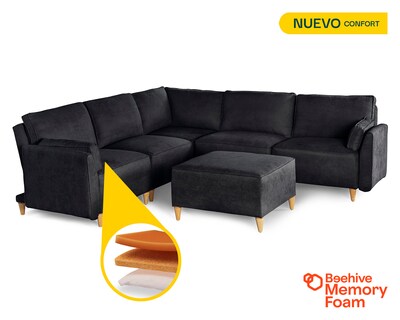 Foto 2 | Foto 2 | Sala De 6 Módulos Makora Morelli Con Memory Foam Color Negro Chenille Respaldo Reclinable De 3 Posiciones