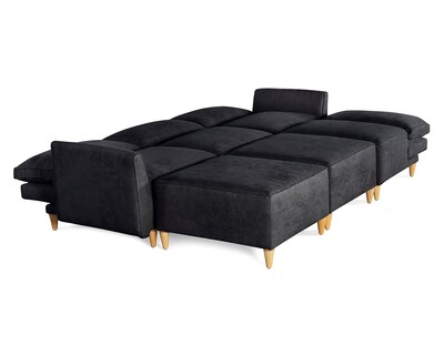 Foto 3 | Foto 3 | Sala De 6 Módulos Makora Morelli Con Memory Foam Color Negro Chenille Respaldo Reclinable De 3 Posiciones