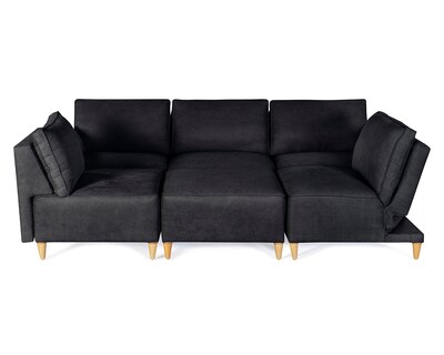 Foto 5 | Foto 5 | Sala De 6 Módulos Makora Morelli Con Memory Foam Color Negro Chenille Respaldo Reclinable De 3 Posiciones