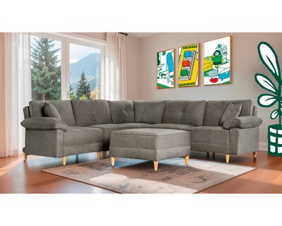 Foto 1 | Foto 1 | Sala De 6 Modúlos Makora Maristella Con Memory Foam Color Oxford Chenille Respaldo Reclinable De 3 Posiciones