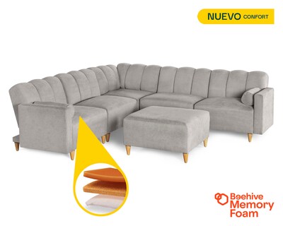 Foto 2 | Foto 2 | Sala De 6 Modúlos Makora Kieran Con Memory Foam Color Gris Claro Chenille Respaldo Reclinable De 3 Posiciones