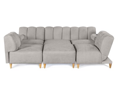 Foto 4 | Foto 4 | Sala De 6 Modúlos Makora Kieran Con Memory Foam Color Gris Claro Chenille Respaldo Reclinable De 3 Posiciones