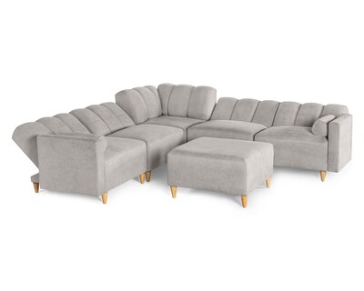 Foto 5 | Foto 5 | Sala De 6 Modúlos Makora Kieran Con Memory Foam Color Gris Claro Chenille Respaldo Reclinable De 3 Posiciones