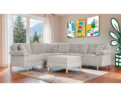 Foto 1 | Foto 1 | Sala De 6 Modúlos Makora Maristella Con Memory Foam Color Gris Claro Chenille Respaldo Reclinable De 3 Posiciones
