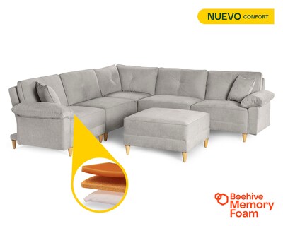 Foto 2 | Foto 2 | Sala De 6 Modúlos Makora Maristella Con Memory Foam Color Gris Claro Chenille Respaldo Reclinable De 3 Posiciones