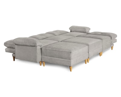 Foto 3 | Foto 3 | Sala De 6 Modúlos Makora Maristella Con Memory Foam Color Gris Claro Chenille Respaldo Reclinable De 3 Posiciones