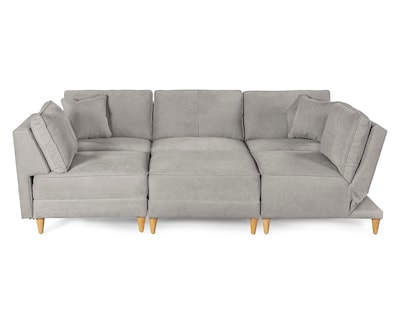Foto 4 | Foto 4 | Sala De 6 Modúlos Makora Maristella Con Memory Foam Color Gris Claro Chenille Respaldo Reclinable De 3 Posiciones