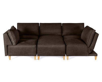 Foto 5 | Foto 5 | Sala De 6 Módulos Makora Morelli Con Memory Foam Color Chocolate Chenille Respaldo Reclinable De 3 Posiciones