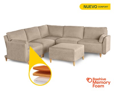 Foto 2 | Foto 2 | Sala De 6 Módulos Makora Morelli Con Memory Foam Color Arena Chenille Respaldo Reclinable De 3 Posiciones