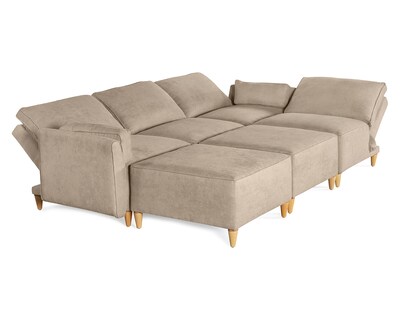 Foto 4 | Foto 4 | Sala De 6 Módulos Makora Morelli Con Memory Foam Color Arena Chenille Respaldo Reclinable De 3 Posiciones