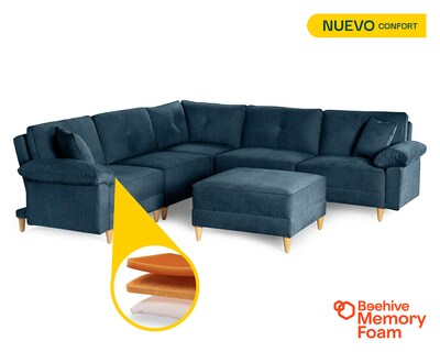 Foto 2 | Foto 2 | Sala De 6 Modúlos Makora Maristella Con Memory Foam Color Azul Chenille Respaldo Reclinable De 3 Posiciones