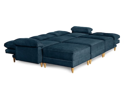 Foto 3 | Foto 3 | Sala De 6 Modúlos Makora Maristella Con Memory Foam Color Azul Chenille Respaldo Reclinable De 3 Posiciones