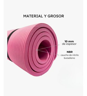 Foto 2 | Foto 2 | Tapete De Yoga Con Correa Transportadora 10mm De Grosor Color Fucsia