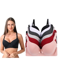 Foto 1 | Foto 1 | Paquete De 6 Brasieres De Algodón Copa D O Dd Incluye 6 Colores Diferentes