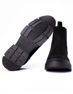 Foto 3 | Foto 3 | Botín Chelsea Caballero Vestir Piel Bota Hombre Chunky Negro Book