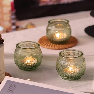 Foto 2 | Foto 2 | Juego De Portavelas Vintage De Vidrio Verde 48 Piezas Lamorgift - Venta Internacional.