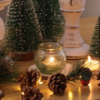 Foto 3 | Foto 3 | Juego De Portavelas Vintage De Vidrio Verde 48 Piezas Lamorgift - Venta Internacional.