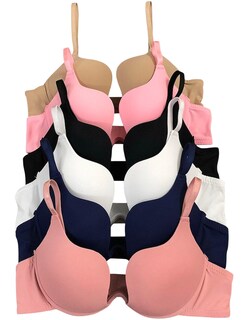 Foto 2 | Foto 2 | Paquete de 6 Brasieres Escote U-Profundo Copa B, C, D y DD incluye 6 Colores Diferentes