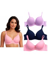 Paquete De 3 Brasieres Doble Push Up Aumenta Hasta Dos Tallas Incluye 6 Colores Diferentes