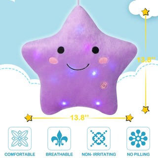 Foto 2 | Foto 2 | Pillow Dearsun Juego De 2 Coloridas Estrellas Led De Peluche De 13 Pulgadas - Venta Internacional.