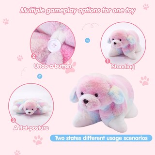 Foto 6 | Foto 6 | Almohada De Peluche Glow Guards De 14 Pulgadas Con Forma De Arcoíris Para Perro - Venta Internacional.