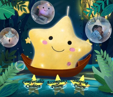 Foto 3 | Foto 3 | Almohada De Felpa Dearsun Creative Twinkle Star Night Light 13 Pulgadas - Venta Internacional.