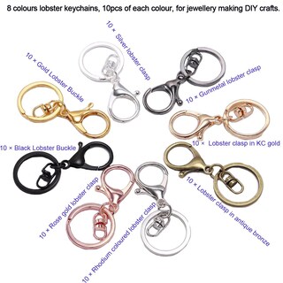 Foto 3 | Foto 3 | Kit De Llaveros De Metal Mtomdy Con Cierre De Pinza De Langosta 80 Unidades 3 5 Cm - Venta Internacional.