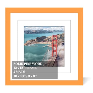 Foto 1 | Foto 1 | Marco De Fotos Soniuong 30 X 30 Cm Madera Color Naranja 2 Alfombrillas - Venta Internacional.