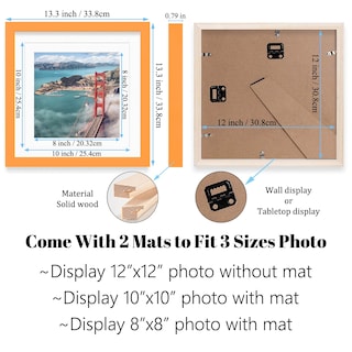 Foto 2 | Foto 2 | Marco De Fotos Soniuong 30 X 30 Cm Madera Color Naranja 2 Alfombrillas - Venta Internacional.