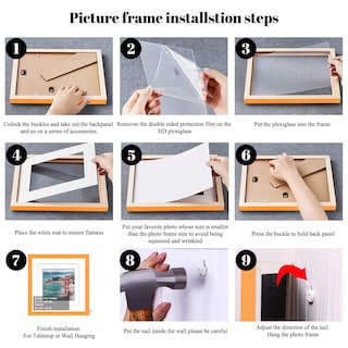 Foto 5 | Foto 5 | Marco De Fotos Soniuong 30 X 30 Cm Madera Color Naranja 2 Alfombrillas - Venta Internacional.