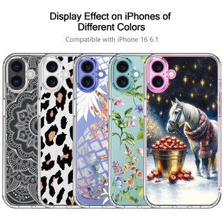 Foto 5 | Foto 5 | Funda De Teléfono Bicol Para Iphone 16 Plus De 6.7 Pulgadas Transparente A Prueba De Golpes Navidad - Venta Internacional.