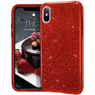 Foto 1 | Foto 1 | Funda Mateprox Para Iphone Xs Max Carga Inalámbrica Red Sparkle - Venta Internacional.