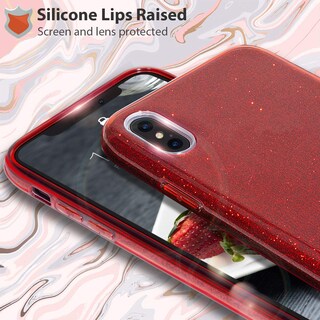 Foto 2 | Foto 2 | Funda Mateprox Para Iphone Xs Max Carga Inalámbrica Red Sparkle - Venta Internacional.