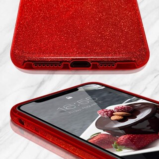 Foto 3 | Foto 3 | Funda Mateprox Para Iphone Xs Max Carga Inalámbrica Red Sparkle - Venta Internacional.