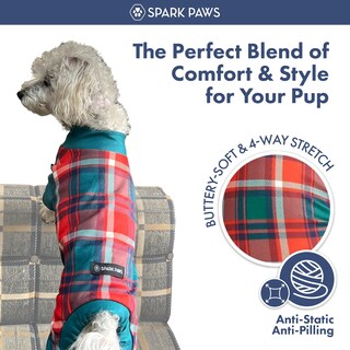 Foto 3 | Foto 3 | Pijama Navideño Para Perros Spark Paws Recovery Para Hombre Color Verde S - Venta Internacional.