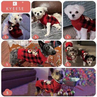 Foto 4 | Foto 4 | Jersey Para Perros Pequeños Kyeese Con Estampado Navideño De Renos Color Rojo - Venta Internacional.