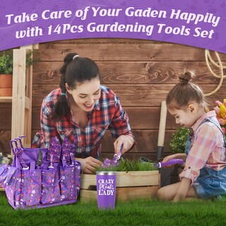 Foto 6 | Foto 6 | Juego De Herramientas De Jardín Natubeau 14 Piezas Con Bolsa De Herramientas Para Mujer Color Morado - Venta Internacional.