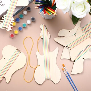 Foto 5 | Foto 5 | Juego De Guitarras De Madera Diy Syhood De 18 Piezas Con Pinturas Para Niños - Venta Internacional.