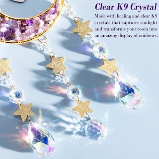 Foto 7 | Foto 7 | Adorno Colgante Mayicivo Moon Crystal Con Forma De Atrapasoles 41 Cm - Venta Internacional.