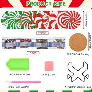Foto 3 | Foto 3 | Juego De 10 Posavasos Navideños Con Diamantes De Fairysandy 10 5 Cm - Venta Internacional.