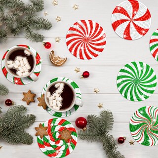 Foto 4 | Foto 4 | Juego De 10 Posavasos Navideños Con Diamantes De Fairysandy 10 5 Cm - Venta Internacional.