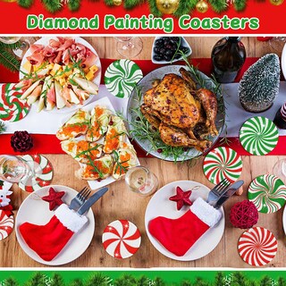 Foto 6 | Foto 6 | Juego De 10 Posavasos Navideños Con Diamantes De Fairysandy 10 5 Cm - Venta Internacional.