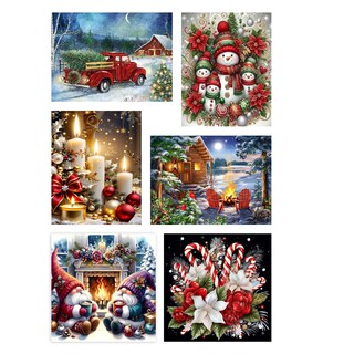Foto 1 | Foto 1 | Kit De Arte Y Manualidades Tiwabb Navidad 6 Piezas 12x16 Y 12x12'' - Venta Internacional.