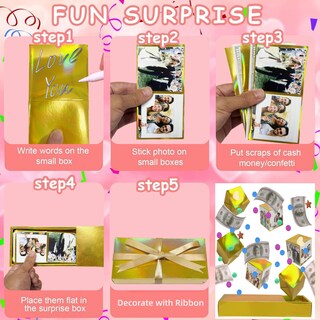 Foto 5 | Foto 5 | Caja De Regalo Sorpresa Explosion Jinstabag For Money (dorada) - Venta Internacional.