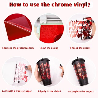 Foto 5 | Foto 5 | Calcomanía Girafvinyl De Vinilo Cromado Rojo De 30 Cm X 1 8 M - Venta Internacional.