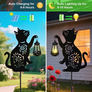 Foto 4 | Foto 4 | Farol Colgante Solar Con Forma De Gato Para Exteriores Yulloyello Paquete De 2 - Venta Internacional.