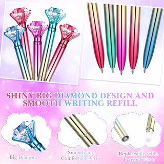 Foto 4 | Foto 4 | Bolígrafos Gersoniel 24 Unidades Bolígrafos Con Forma De Diamante Y Cristal Tinta Negra - Venta Internacional.